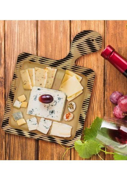 Gift Modern Art Tasarımlı Kare Şeklinde Doğal Ahşap Servis ve Sunum Tabağı Model 17 fiyatları