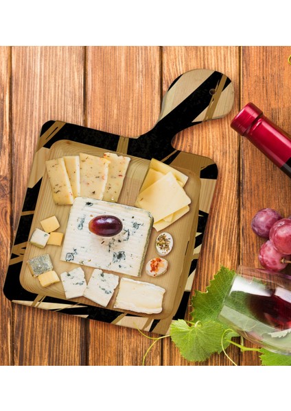 Gift Modern Art Tasarımlı Kare Şeklinde Doğal Ahşap Servis ve Sunum Tabağı Model 16 fiyatları