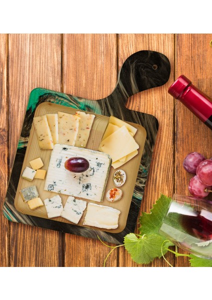 Gift Mermer Tasarımlı Kare Şeklinde Doğal Ahşap Servis ve Sunum Tabağı Model 18 fiyatları