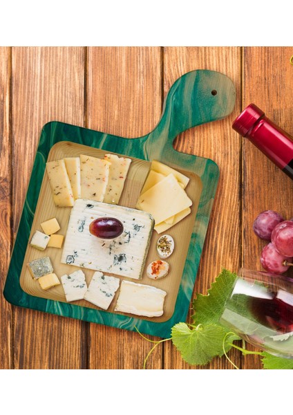 Gift Mermer Tasarımlı Kare Şeklinde Doğal Ahşap Servis ve Sunum Tabağı Model 11 fiyatları