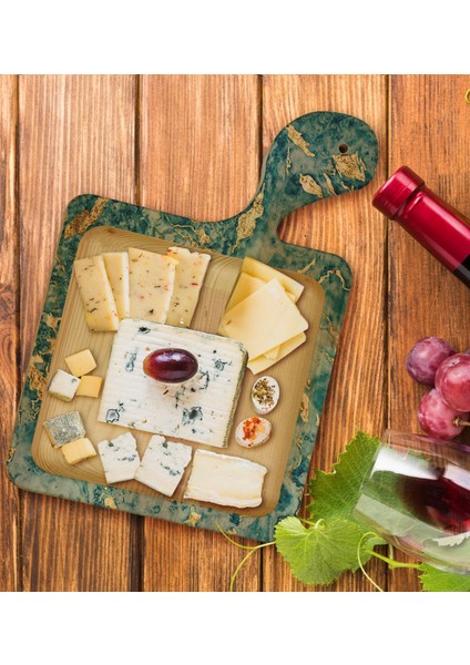 Gift Mermer Tasarımlı Kare Şeklinde Doğal Ahşap Servis ve Sunum Tabağı Model 9 fiyatları