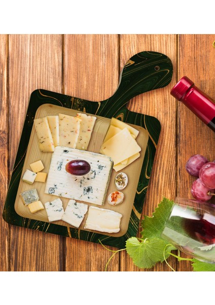 Gift Mermer Tasarımlı Kare Şeklinde Doğal Ahşap Servis ve Sunum Tabağı Model 4 fiyatları