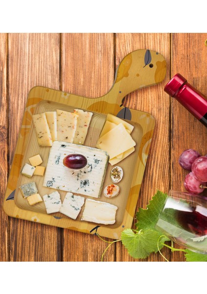 Gift Limon Tasarımlı Kare Şeklinde Doğal Ahşap Servis ve Sunum Tabağı Model 2