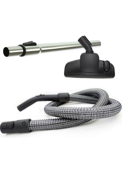 Bosch Uyumlu 435572 Elektrikli Süpürge Çelik Telli Hortumu Emici Yer Başlığı Teleskopik Boru