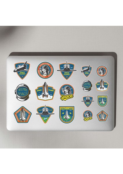 Laptop Notebook Tablet Sticker Seti 17 Parça - Space Temalı
