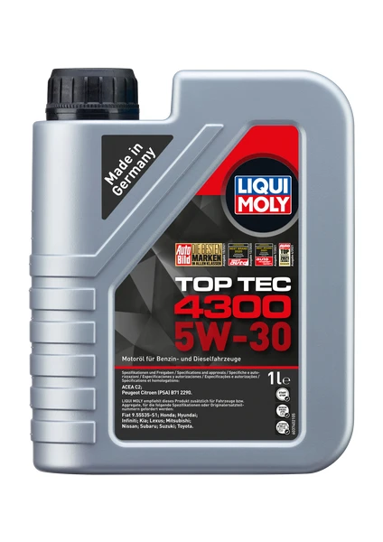 Liqui Moly Top Tec 4300 5W-30 1 Litre Motor Yağı (Üretim Yılı: 2023)