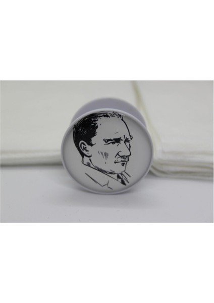 Popsocket Kemal Atatürk Siyah Beyaz Temalı Telefon Tutucu