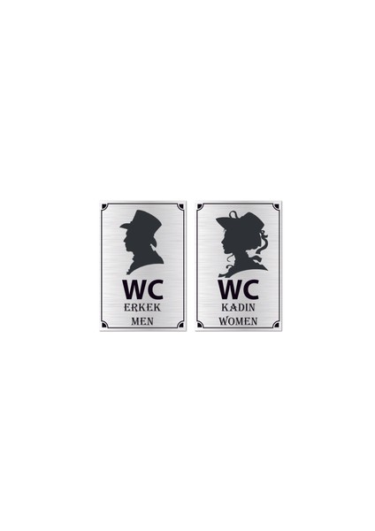 Wc Tabelası Kadın ve Erkek Metal Ürün 10x15 cm