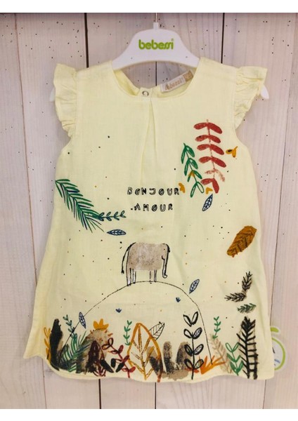 Kız Bebek Tropikal Çiçek Desenli Kolsuz Vual Elbise indirimleri