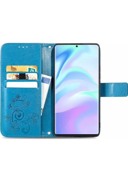 Zte Axon 30 Ultra 5G Dört Yapraklı Yonca Cep Telefonu Kasa Kartı Yuvası ve Cüzdan Mavi (Yurt Dışından) fırsatları