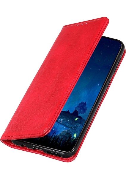 HTC Desire 21 Pro 5G Manyetik Çılgın At Doku Kılıfı Kırmızı (Yurt Dışından) fiyatları