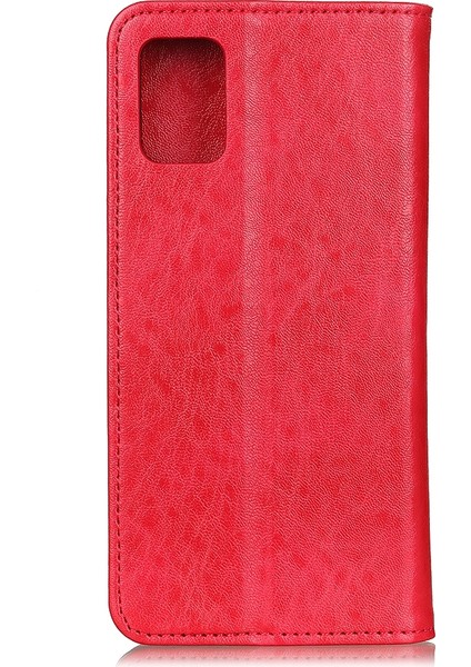 HTC Desire 21 Pro 5G Manyetik Çılgın At Doku Kılıfı Kırmızı (Yurt Dışından) fırsatları