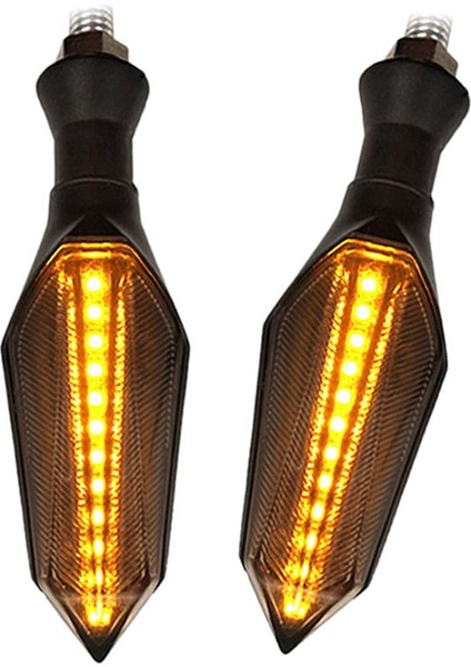 2x Motosiklet Akan LED Dönüş Sinyal Göstergesi Işık Uyarı Lambası Evrensel (Yurt Dışından) fiyatları
