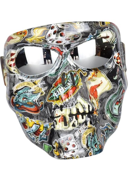 Motosiklet Gözlükleri Atv Adam Komik Binicilik - Gri+Krom Gözlük (Yurt Dışından)