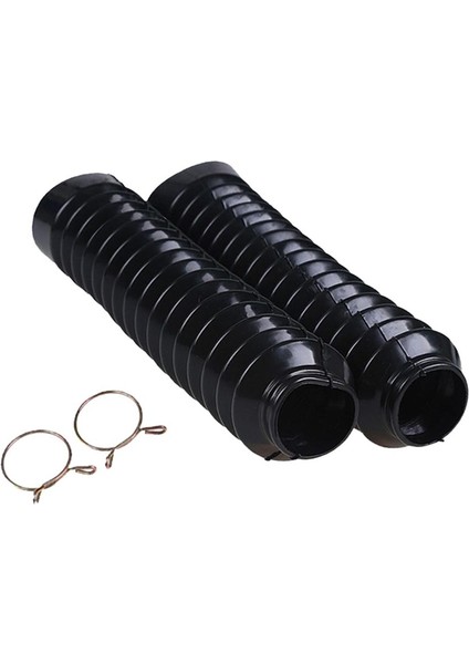 Motosiklet Kauçuk Ön Çatal Yürüyüşçüler Toz Kapak Çizileri 210X42X25MM Siyah (Yurt Dışından)