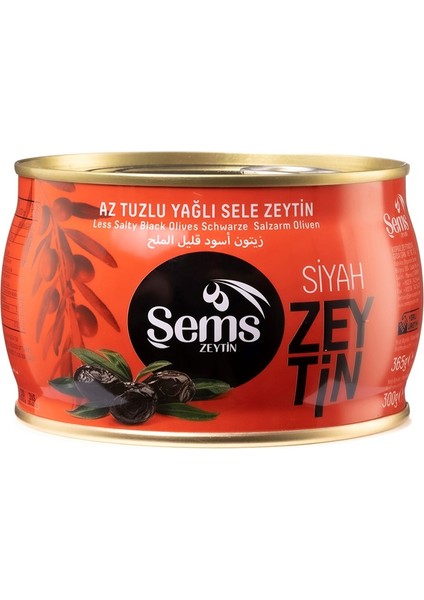 Ahsaf Şems Yağlı Siyah Sele Zeytin 300 Gr 291-320 Kalibre