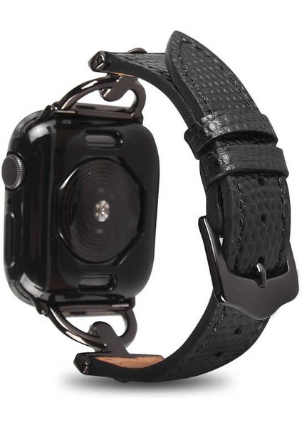 Apple Watch Uyumlu 7 41MM Aşınmalara ve Çizilmeye Dayanıklı Suni Deri Kordon (Kasa Koruma Dahil Değildir)
