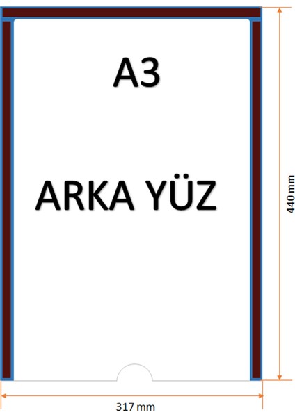 A3 Kısa Kenar Açık Mavi Mıknatıslı Magnet Çerçeve (10'lu Paket) modelleri