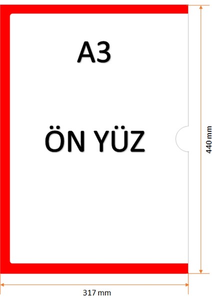 A3 Uzun Kenar Açık Kırmızı Mıknatıslı Magnet Çerçeve