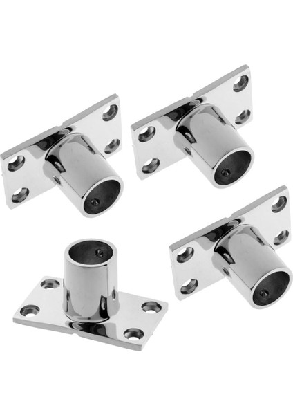 4x Paslanmaz Tekne Küpeşte Dikdörtgen Taban 90 Derece Demiryolu Montaj 1 "25MM (Yurt Dışından)
