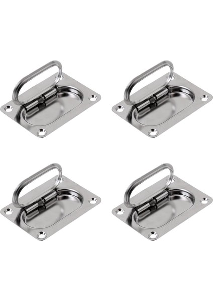 4 x Deniz Paslanmaz Çelik Yüzme Kaldırma Çekme Hatch Asansör Halka Tutucu 76X57MM (Yurt Dışından)