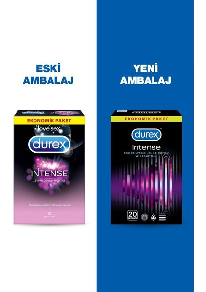 Intense 40'lı Uyarıcı Jelli ve Tırtıklı Prezervatif