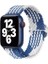 Apple Watch Uyumlu Kordon 3 4 5 6 7 Se 38MM 40MM 41MM Örgü Tokalı Kordon Mavi Beyaz 1
