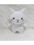 Beyaz Miniş Pisi Uyku Arkadaşı Amigurumi Oyuncak 1