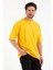 Erkek Oversize Basic T-Shirt - Sarı 3