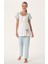 Mavi Lohusa Pijama Takımı 4476- 1