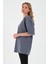 Kadın Oversize Basic T-Shirt - Füme 4