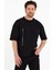 Erkek Oversize Basic T-Shirt - Siyah 1