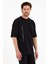 Erkek Oversize Basic T-Shirt - Siyah 5