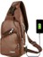 Moda Erkekler Göğüs Çantası Casual Crossbody Omuz Çantası (Kahverengi) (Yurt Dışından) 1
