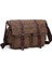 Erkekler İçin Pratik Iş Haberci Çanta Öğrenci Tuval Crossbody Omuz Paketi Retro Katı Rahat Ofis Seyahat Çantası (Kahve) (Yurt Dışından) 1