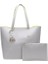 Basit Moda Eğilim Kadın Pu Çanta Tote Trendy Messenger Omuz Çantaları (Gri) (Yurt Dışından) 1