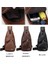 Yeni 2 Stilleri Göğüs Çantası Rahat Açık Seyahat USB Şarj Portu Sling Çanta Deri Göğüs Çantası Crossbody Çanta (Siyah) (Yurt Dışından) 2