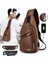 Yeni 2 Stilleri Göğüs Çantası Rahat Açık Seyahat USB Şarj Portu Sling Çanta Deri Göğüs Çantası Crossbody Çanta (Siyah) (Yurt Dışından) 4