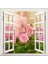 Pencere Poster Duvar Kağıdı Pembe Güller Yapışkanlı Sticker 1