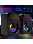 USB Kablolu Bilgisayar Hoparlörler Bas Stereo Subwoofer Renkli LED Işık Dizüstü Smartphones Mp3 | Subwoofer (Siyah)(Yurt Dışından) 2