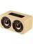Çift Horn Ahşap 4.2 Bluetooth Hoparlör Aux Ses Oynatma ve Mobil Telefon / Pc Için Mikro USB Arabirimi | Subwoofer (Kayısı Ahşap Tahıl) 1