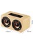 Çift Horn Ahşap 4.2 Bluetooth Hoparlör Aux Ses Oynatma ve Mobil Telefon / Pc Için Mikro USB Arabirimi | Subwoofer (Kayısı Ahşap Tahıl) 2