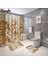 4 Adet Çiçek Banyo Halı Banyo Perde Seti Tuvalet Kilim ve Duş Perdesi Klozet Kapağı Kapak Paspas Banyo Mat Duş Mat | Banyo Paspasları (180 * 180) (Yurt Dışından) 4