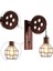 Loft Retro Endüstriyel Stil Kaldırma Duvar Lambası Restoran Yatak Odası Başucu Merdiven Koridor Kasnak Mağaza Duvar Lambası (Rusty) 2