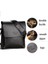 Retro Erkekler Pu Deri Satchels Omuz Çantası Iş Evrak Çantası Çanta Su Geçirmez Crossbody Çanta (Siyah) 3