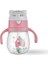 Sevimli 270ML Çocuk Yenidoğan Hasır Kupası ile Çift Kollu Bebek Besleme Öğrenme Içme Şişe Çocuk Su Sippy Bardaklar | Kupalar (Pembe)(Yurt Dışından) 1