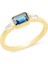 Bagetli Mavi Zümrüt Kesim Taşlı Altın Yüzük 1
