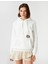 Işleme Detaylı Kapüşonlu Sweatshirt Kanguru Cepli 3