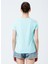 222 LCF 242012 Geniş Yaka Normal Kalıp Baskılı Mint Kadın T-Shirt 4