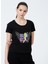 222 LCF 242012 Geniş Yaka Normal Kalıp Baskılı Siyah Kadın T-Shirt 3